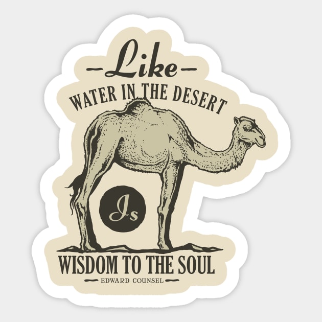 Like Water in the Desert Sticker by RadCoolguy